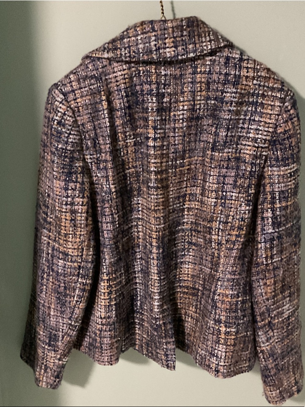 Women's Tweed Button-Front Jacket - Multi-Color - Picture 3 of 3